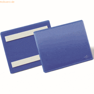 Durable Etikettentaschen selbstklebend A6 quer blau VE=50 Stück