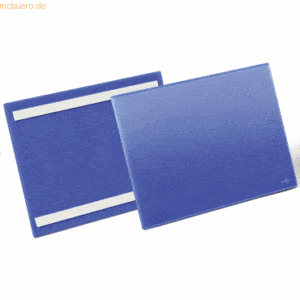 Durable Etikettentaschen selbstklebend A4 quer blau VE=50 Stück