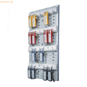 Durable Schlüsselbrett Key Board für 24 Schlüsselanhänger grau 212x32x