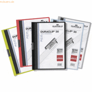 25 x Durable Klemmmappe Duraclip Original 30 bis 30 Blatt A4 sortiert