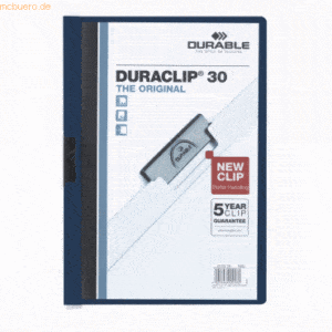 Durable Klemmmappe Duraclip Original 30 bis 30 Blatt A4 nachtblau
