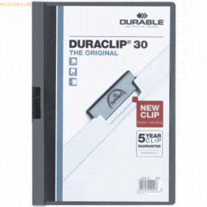 25 x Durable Klemmmappe Duraclip Original 30 bis 30 Blatt A4 anthrazit