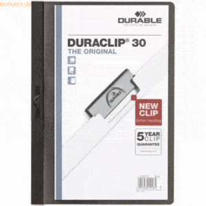 5 x Durable Klemmmappe Duraclip 30 schwarz VE=5 Stück