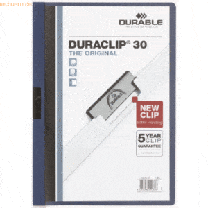 5 x Durable Klemmmappe Duraclip 30 dunkelblau VE=5 Stück