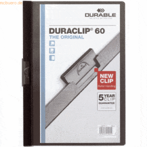 5 x Durable Cliphefter Duraclip Original 60 schwarz 5 Stück