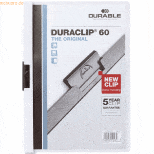 5 x Durable Cliphefter Duraclip Original 60 weiß 5 Stück