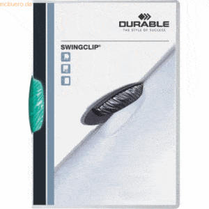 25 x Durable Klemmmappe Swingclip A4 PP 30 Blatt petrol/dunkelgrün