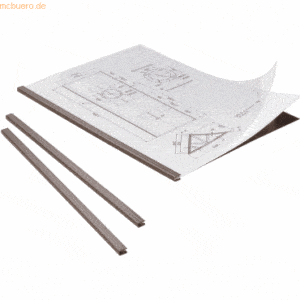 Durable Klemmschienen-Set Duragrip A4 bis 15 Blatt schwarz VE=5 Schien
