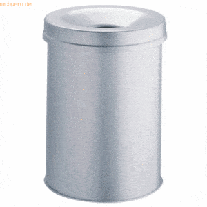 Durable Papierkorb Safe rund 15l metallic silber