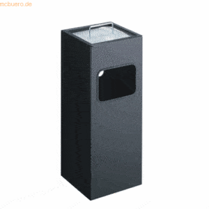 Durable Papierkorb Metall mit Ascher eckig 17+2l schwarz