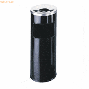Durable Papierkorb Safe mit Ascher rund 17+2l schwarz