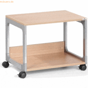 Durable Druckertisch BxTxH600x477x432mm auf Rollen silber/buche