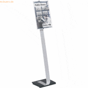 Durable Präsentationsständer Crystal Sign stand A3 metallic silber