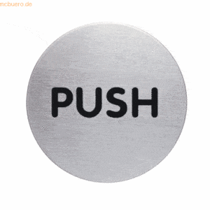 Durable Türschild Picto rund 'Push' 65mm metallic silber