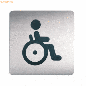 Durable Türschild Picto quadratisch 'WC Behindert' 150x150mm metallic