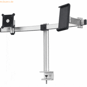 Durable Monitorhalter mit Arm für 1 Monitor+1 Tablet silber Tischklemm