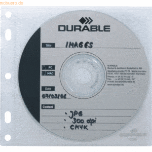 Durable CD-Hülle CD/DVD Cover File mit Lochung transparent VE=10 Stück