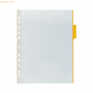 5 x Durable Sichttafel Hartfolie für A4 Tab/Rand gelb