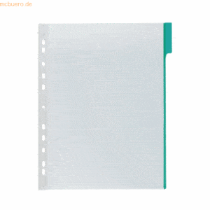 5 x Durable Sichttafel Hartfolie für A4 Tab/Rand grün