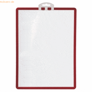 5 x Durable Sichttafel Infotafel A4 PP rot