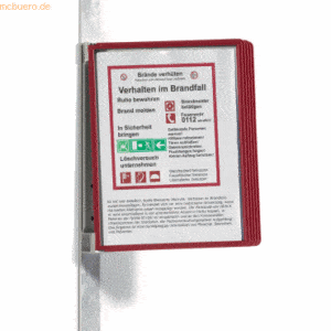 Durable Sichttafelsystem Vario Magnet Wall 5 grau 5 Tafeln rot