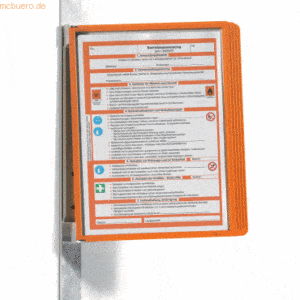 Durable Sichttafelsystem Vario Magnet Wall 5 grau 5 Tafeln orange