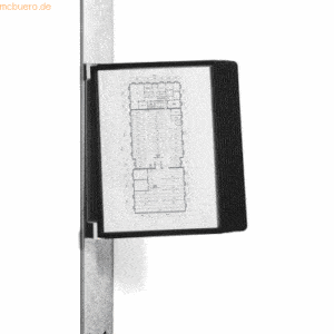 Durable Wandhalter für Sichttafeln A4 magnetisch mit 10 Tafeln schwarz
