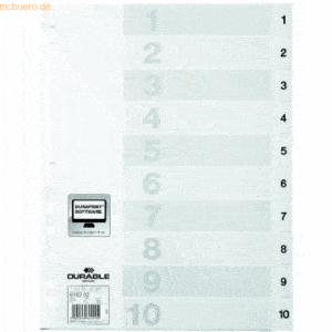 Durable Register A4 1-10 PP weiß