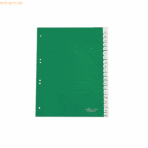 Durable Register A4 blanko 20-teilig PP mit umschweißten Taben grün