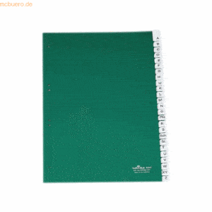 Durable Register A4 blanko 25-teilig PP mit umschweißten Taben grün