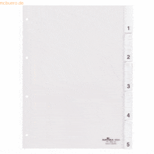 Durable Register A4 blanko PP 5-teilig transparent