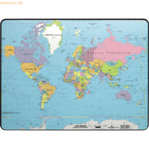 5 x Durable Schreibunterlage mit Weltkarte