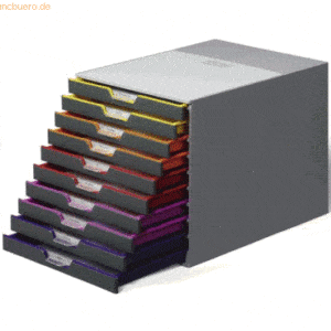 Durable Schubladenbox Varicolor 10 10 Fächer grau/farbiger Verlauf