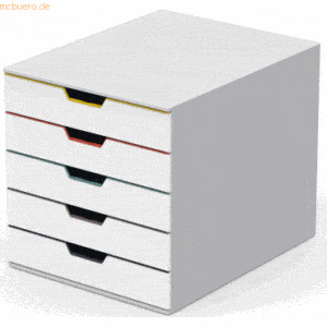 Durable Schubladenbox Varicolor Mix 5 A4 5 Fächer geschlossen grau/meh