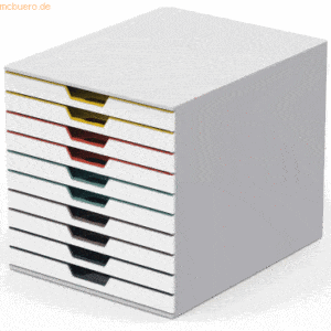 Durable Schubladenbox Varicolor Mix 10 A4 10 Fächer geschlossen grau/m