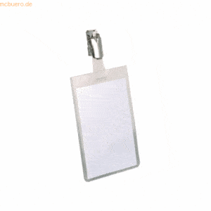 Durable Namensschild mit Clip 90x60mm transparent VE=25 Stück