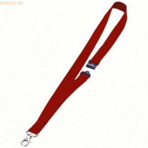 Durable Textilband 20mm mit Karabiner 44cm rot VE=10 Stück