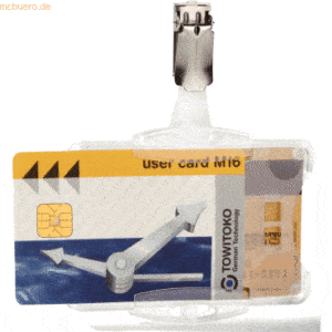 Durable Ausweiskartenhalter Duo mit Clip für 2 Ausweise 85x54cm transp