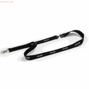 Durable Textilband Staff für Namensschilder/Ausweishalter 44cm schwarz