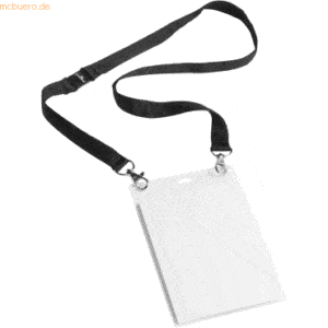 Durable Event-Namensschild A6 transparent / schwarzes Band VE=10 Stück