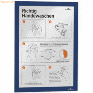 Durable Inforahmen Duraframe Handhygiene selbstklebend A4 dunkelblau V