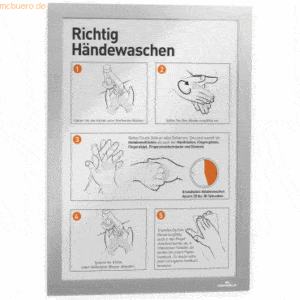 Durable Inforahmen Duraframe Handhygiene selbstklebend A4 silber VE=2