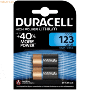 Duracell Batterie Ultra Photo CR123A 2 Stück