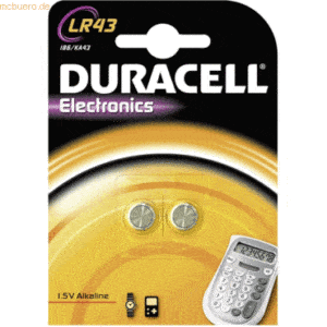 Duracell Knopfzelle Elektronics LR43 2 Stück