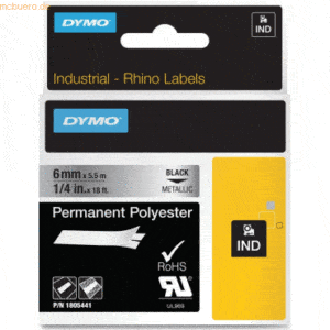 Dymo Schriftbandkassette Rhino Band ID1 Polyester laminiert 5