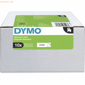 Dymo Etikettenband Dymo D1 9mm/7m schwarz/weiß Vorteilspack VE=10 Stüc