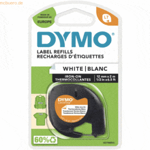 Dymo Schriftbandkassette LetraTag 12mm x 2m schwarz auf weiß