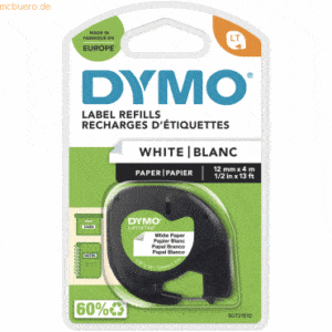 Dymo Etikettenband LetraTag 12mm x 4m Papier schwarz auf weiß