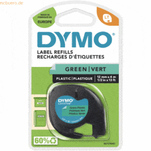 Dymo Etikettenband LetraTag 12mm x 4m schwarz auf grün