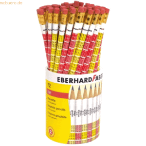 Eberhard Faber Bleistift '1x1' rund mit Tipradierer farbig sortiert VE